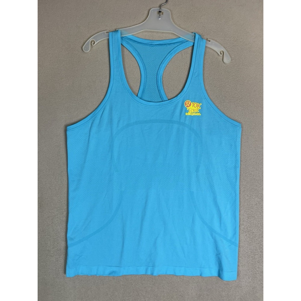 Lululemon Tank Top Womens 14 Blue Racerback Athletic Running Sleeveless Stretch